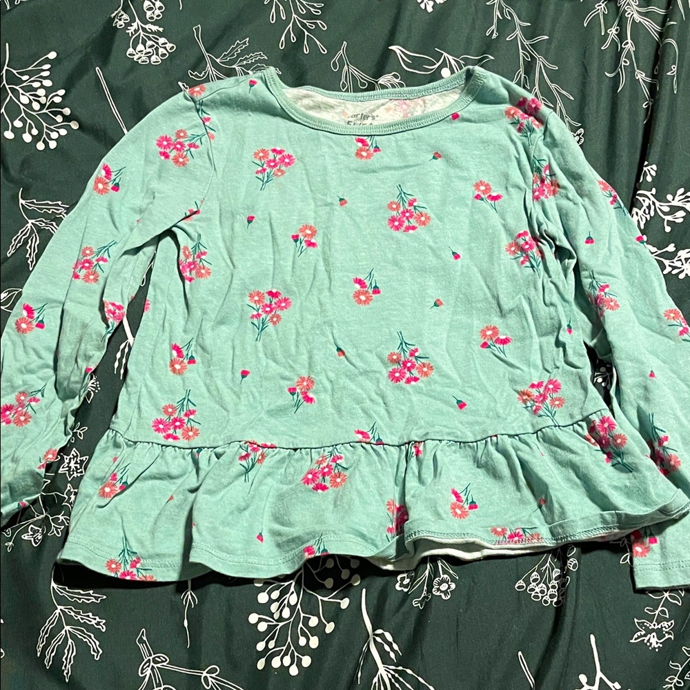 Carter's 5T Pink Floral Long Sleeve Top